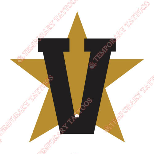 Vanderbilt Commodores Customize Temporary Tattoos Stickers NO.6795